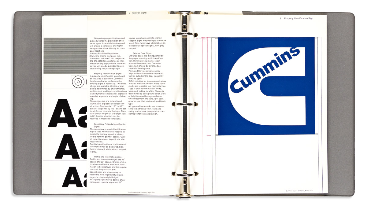 PAUL RAND (1914-1996).  [IBM] / [CUMMINS ENGINE COMPANY]. Binder & two pamphlets. Sizes vary, each approximately 11x9 inches, 28x22¾ cm
